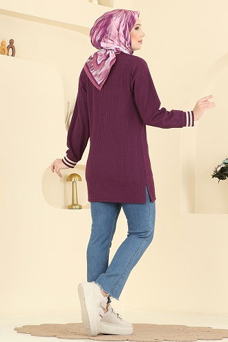 moda selvim Tunic 709PM271 Damson - Thumbnail