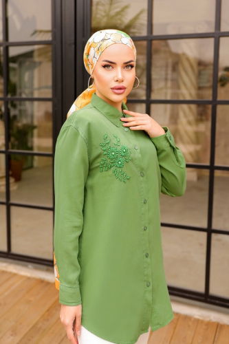 moda selvim Tunic 7102MGZ859 Green - Thumbnail