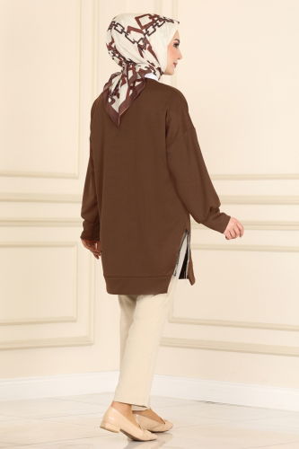 moda selvim Tunic 7220AYD574 Brown - Thumbnail