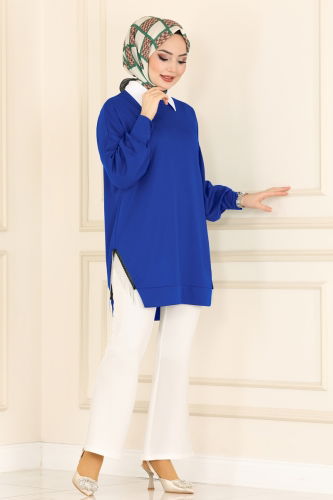 moda selvim Tunic 7220AYD574 Saxe - Thumbnail