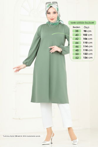 moda selvim Tunic 7777MH427 Almond Green - Thumbnail