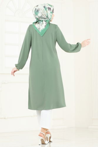 moda selvim Tunic 7777MH427 Almond Green - Thumbnail