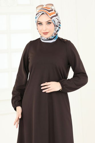 moda selvim Tunic 7777MH427 Bitter Brown - Thumbnail