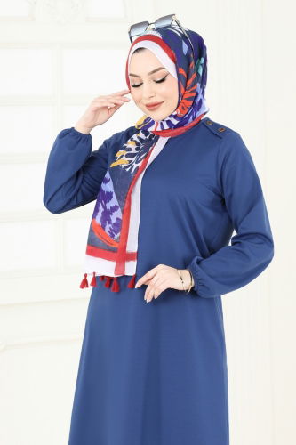 moda selvim Tunic 7777MH427 Indigo - Thumbnail