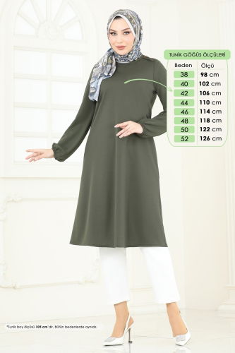 moda selvim Tunic 7777MH427 Khaki - Thumbnail