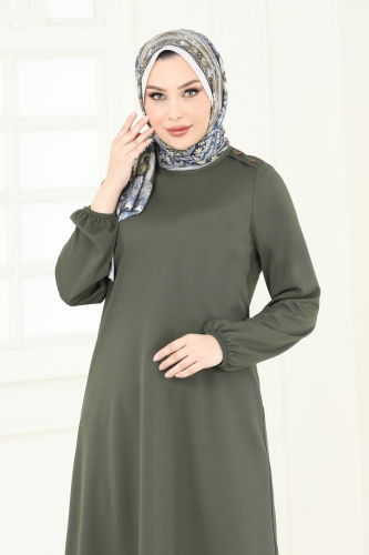 moda selvim Tunic 7777MH427 Khaki - Thumbnail