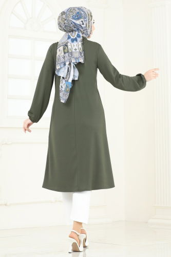 moda selvim Tunic 7777MH427 Khaki - Thumbnail