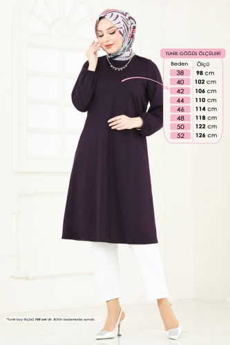 moda selvim Tunic 7777MH427 Purple - Thumbnail