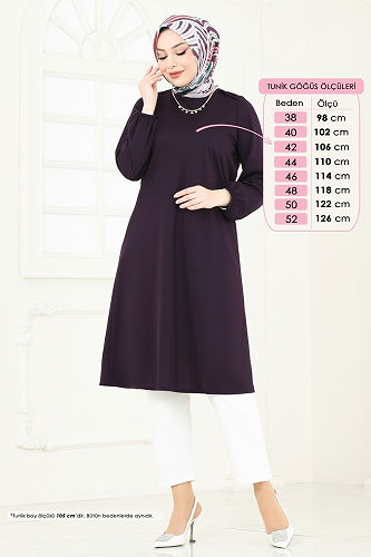 moda selvim Tunic 7777MH427 Purple - Thumbnail