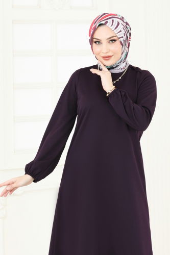 moda selvim Tunic 7777MH427 Purple - Thumbnail