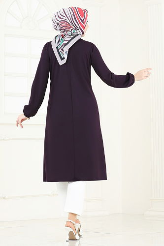 moda selvim Tunic 7777MH427 Purple - Thumbnail