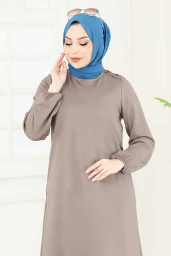 moda selvim بلوز بيج 7777MH427 - Thumbnail