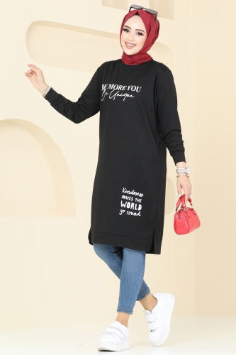 moda selvim Tunic 786OZN1046 Black - Thumbnail