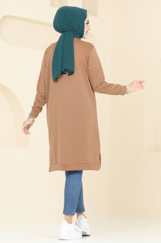 moda selvim Tunic 786OZN1046 Latte - Thumbnail