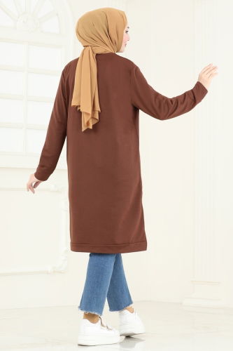 moda selvim Tunic 786OZN1046 Light Brown - Thumbnail