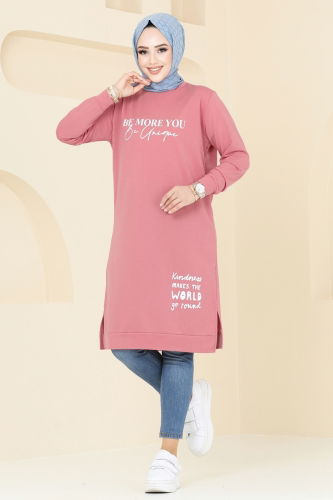 moda selvim Tunic 786OZN1046 Light Rose Dried - Thumbnail