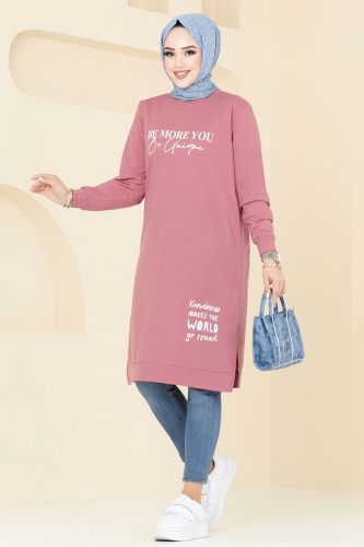 moda selvim Tunic 786OZN1046 Light Rose Dried - Thumbnail