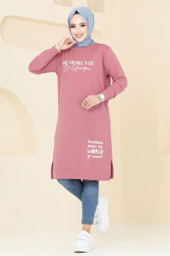 moda selvim Tunic 786OZN1046 Light Rose Dried - Thumbnail