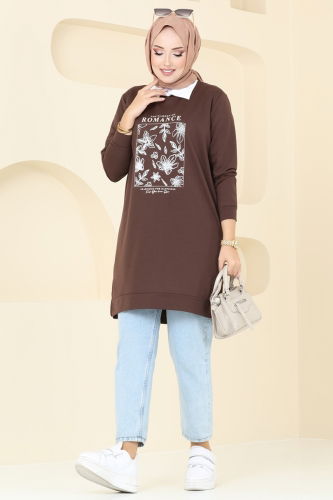 moda selvim Tunic 787OZN1046 Brown - Thumbnail