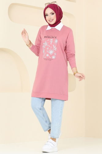 moda selvim Tunic 787OZN1046 Rose Dried - Thumbnail