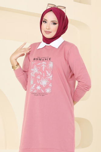 moda selvim Tunic 787OZN1046 Rose Dried - Thumbnail