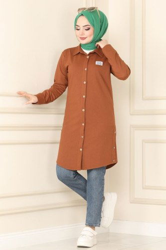 moda selvim Tunic 7886AYD574 Tan - Thumbnail