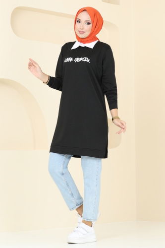 moda selvim Tunic 788OZN1046 Black - Thumbnail