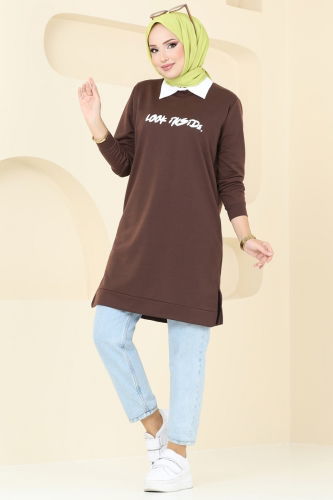 moda selvim Tunic 788OZN1046 Brown - Thumbnail