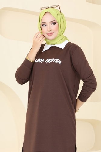 moda selvim Tunic 788OZN1046 Brown - Thumbnail