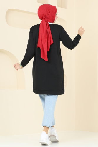 moda selvim Tunic 789OZN1046 Black - Thumbnail