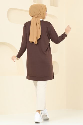 moda selvim Tunic 789OZN1046 Brown - Thumbnail