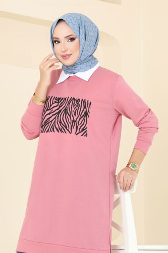 moda selvim Tunic 789OZN1046 Rose Dried - Thumbnail