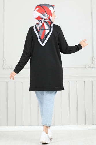 moda selvim Tunic 797OZN1046 Black - Thumbnail