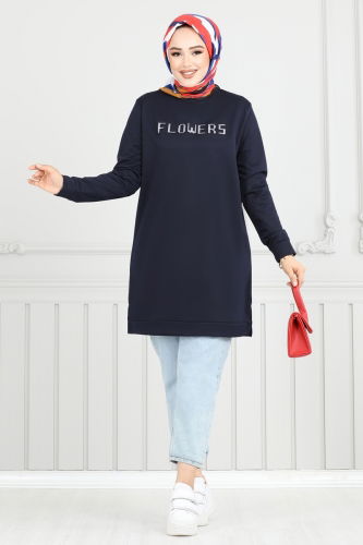 moda selvim Tunic 797OZN1046 Navy Blue - Thumbnail