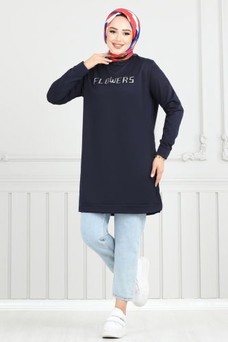 moda selvim Tunic 797OZN1046 Navy Blue - Thumbnail