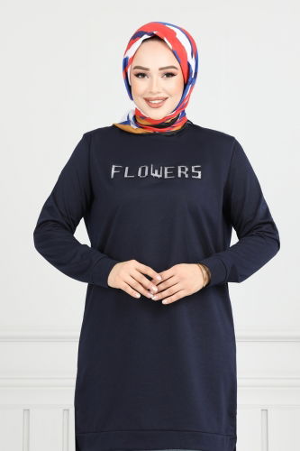 moda selvim Tunic 797OZN1046 Navy Blue - Thumbnail