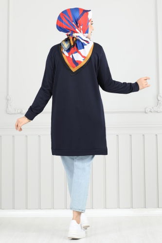 moda selvim Tunic 797OZN1046 Navy Blue - Thumbnail