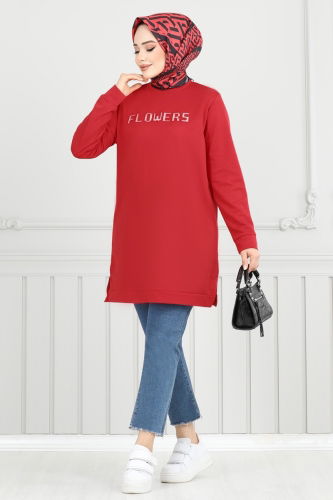 moda selvim Tunic 797OZN1046 Red - Thumbnail