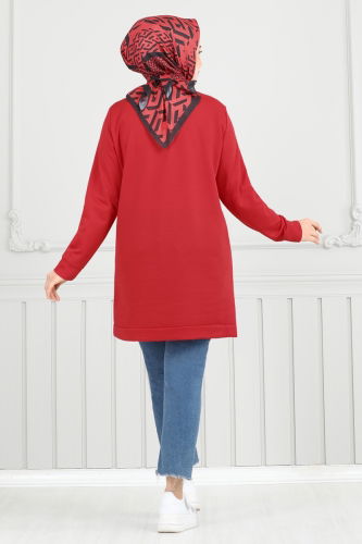 moda selvim Tunic 797OZN1046 Red - Thumbnail