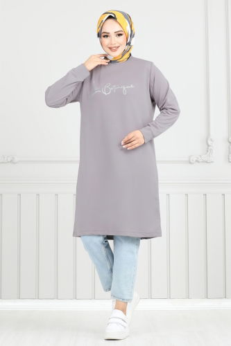 moda selvim Tunic 798OZN1046 Gray - Thumbnail