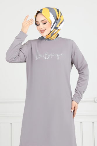 moda selvim Tunic 798OZN1046 Gray - Thumbnail