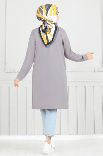 moda selvim Tunic 798OZN1046 Gray - Thumbnail