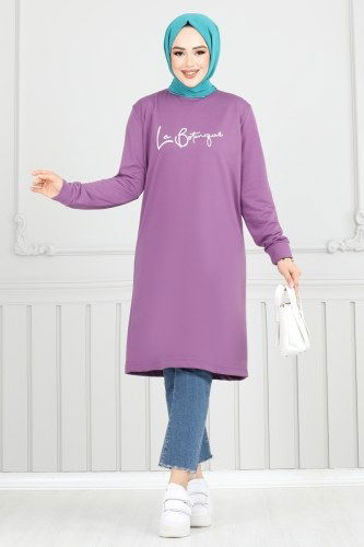 moda selvim Tunic 798OZN1046 Lilac - Thumbnail