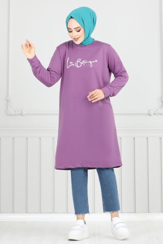 moda selvim Tunic 798OZN1046 Lilac - Thumbnail