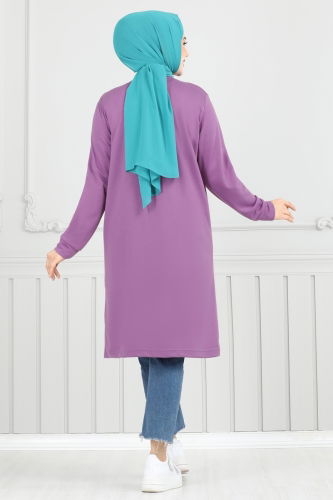 moda selvim Tunic 798OZN1046 Lilac - Thumbnail