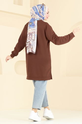 moda selvim Tunic 799OZN1046 Brown - Thumbnail