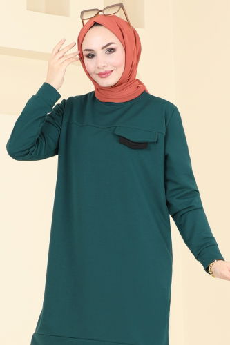 moda selvim Tunic 799OZN1046 Emerald - Thumbnail