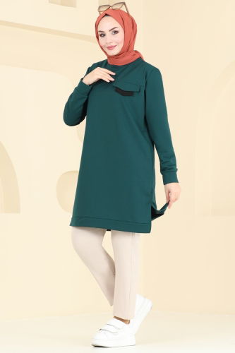 moda selvim Tunic 799OZN1046 Emerald - Thumbnail