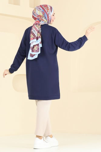 moda selvim Tunic 799OZN1046 Light Navy Blue - Thumbnail