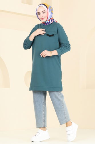 moda selvim Tunic 799OZN1046 Petroleum - Thumbnail